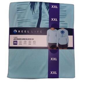 Reel Life UV Shirt Women's Jax Beach Aqua Long Sleeve Breathable Top Size XXL